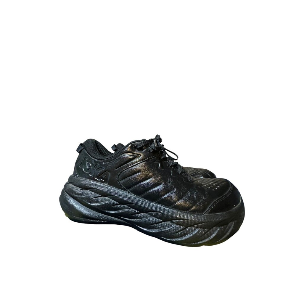 Hoka One One Bondi SR Triple Black Cushioned Low Top Lace Sneaker Men's Sz 9.5